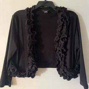 Black dressy ruffled shrug size large